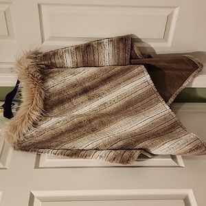 Faux fur cape